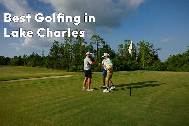 Best Golfing in Lake Charles two men shaking hands on a golf course