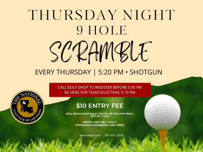 Thursday Night 9 hole Scramble 1 a flyer for the 9th hole scramble golf tournament