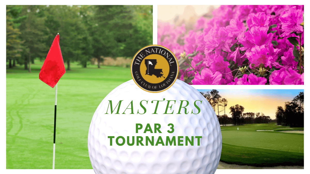 Master’s Par 3 Tournament 1 the masters golf tournament logo is displayed on a golf ball